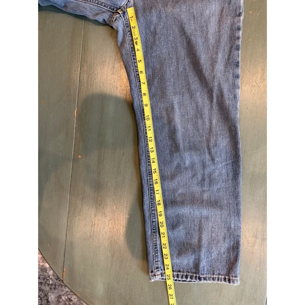 VTG Polo Jeans Co Ralph Lauren Cropped Saturday Jean Light Wash Blue Denim Sz 6